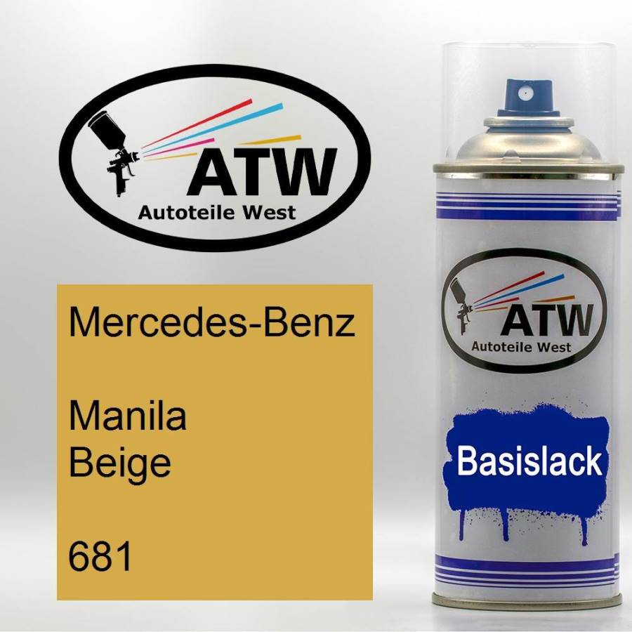 Mercedes-Benz, Manila Beige, 681: 400ml Sprühdose, von ATW Autoteile West.